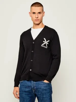 Richmond X Kardigan BEJENA | Regular Fit | z dodatkiem wełny