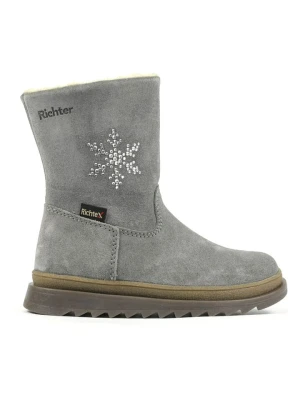 Richter Shoes Skórzane kozaki zimowe "Anna" w kolorze szarym rozmiar: 25