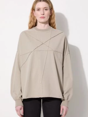 Rick Owens bluza bawełniana Crater T damska kolor beżowy gładka DS02D2235.RIGET1