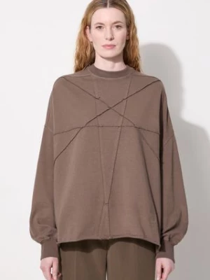 Rick Owens bluza bawełniana Crater T damska kolor szary gładka DS02D2235.RIGET1 Rick Owens DRKSHDW