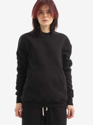 Rick Owens bluza bawełniana damska kolor czarny z kapturem gładka DS01B7231.F.BLACK-Black Rick Owens DRKSHDW