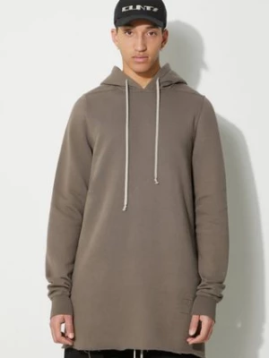 Zdjęcie produktu Rick Owens bluza bawełniana Pullover Hoodie męska kolor brązowy z kapturem gładka DU01D1285.F.34 Rick Owens DRKSHDW