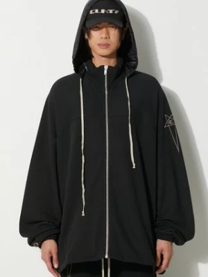 Rick Owens bluza bawełniana x Champion Jumbo Windbreaker męska kolor czarny z kapturem z aplikacją CM01D0467