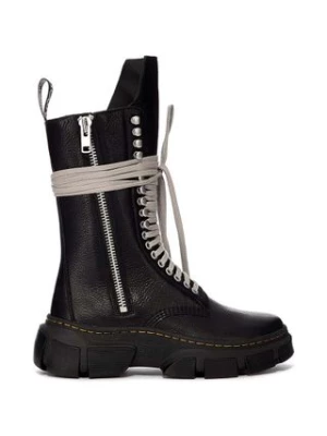 Rick Owens botki skórzane x Dr. Martens 1918 Calf Length Boot damskie kolor czarny na płaskim obcasie DW01D7808