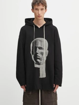 Rick Owens DRKSHDW bluza bawełniana Peter męska kolor czarny z kapturem z nadrukiem DU02E7280.FEP1P