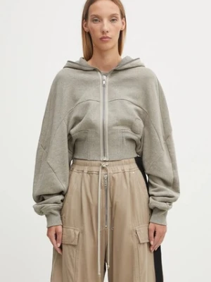 Rick Owens DRKSHDW bluza Collage Gimp damska kolor szary z kapturem melanżowa DS02E7233.FGM