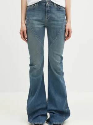 Rick Owens DRKSHDW jeansy Bias Bootcut damskie high waist DS01E3302.SDWB