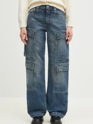 Rick Owens DRKSHDW jeansy Double Cargo damskie high waist DS01E3308.DWB
