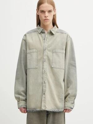 Rick Owens DRKSHDW koszula bawełniana Jumbo Outershirt męska kolor szary relaxed z kołnierzykiem klasycznym DU02E7769.DMP