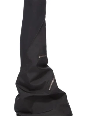 Rick Owens DRKSHDW kozaki Cargo Fetish damskie kolor czarny na płaskim obcasie DS02E7816.NCV