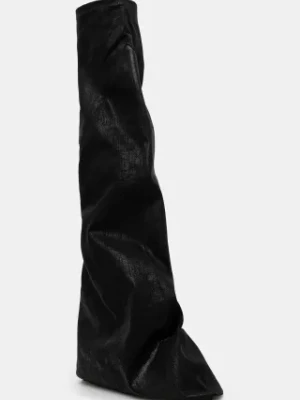 Rick Owens DRKSHDW kozaki Fetish damskie kolor czarny na płaskim obcasie DS01E3815.SCF