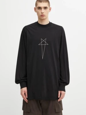 Rick Owens DRKSHDW longsleeve bawełniany Jumbo Ls T kolor czarny z nadrukiem DU02E7261.RNEP3