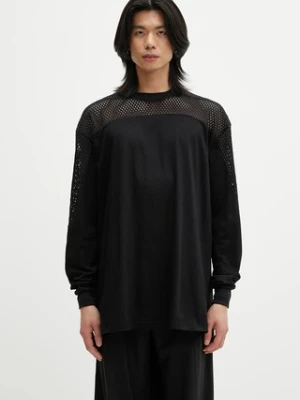 Rick Owens DRKSHDW longsleeve bawełniany Knitted - Girdered T 221673 kolor czarny gładki CM01E1673.CHJGOM
