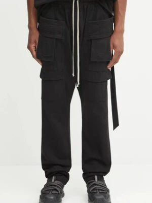 Rick Owens DRKSHDW spodnie bawełniane Creatch Cargo Drawstring męskie kolor czarny gładkie DU02E7376.RIG