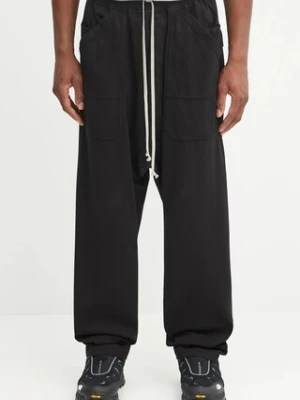 Rick Owens DRKSHDW spodnie dresowe bawełniane Classic Cargo Drawstring męskie kolor czarny gładkie DU02E7370.RIG