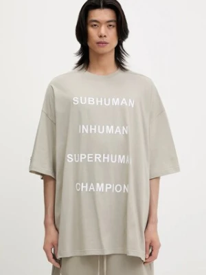 Rick Owens DRKSHDW t-shirt bawełniany Knitted - Tommy T 221675 męski kolor beżowy z aplikacją CM01E1675.CHJG