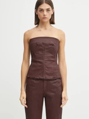 Rick Owens DRKSHDW top Bustier damska kolor czerwony gładka DS02E7129.SDSW