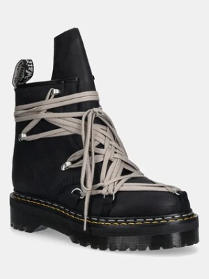 Rick Owens DRKSHDW trapery skórzane x Dr. Martens 1460 Quad Sole Megalace® Boot męskie kolor czarny DM02E6812.8001
