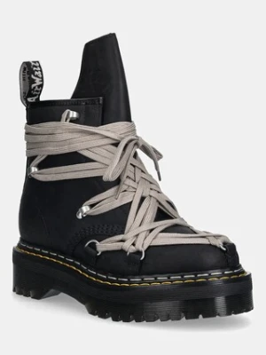 Rick Owens DRKSHDW workery skórzane x Dr. Martens 1460 Quad Sole Megalace® Boot damskie kolor czarny na platformie DW02E6812.8001