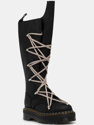 Rick Owens DRKSHDW x Dr. Martens kozaki 1B60 Quad Sole Pentalace Boot damskie kolor czarny na platformie DW02E6811.0001
