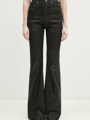 Rick Owens jeansy z dołączoną torebką Bolan Bootcut high waist DS01E3311.SCF