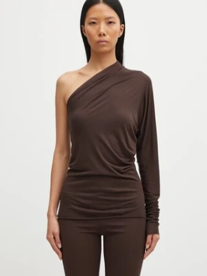 Rick Owens Lilies bluzka Diana damska kolor brązowy gładka LI02E3220.RV