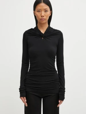 Rick Owens Lilies bluzka z dodatkiem kaszmiru Kairo damska kolor czarny gładka LI02E3212.JBWS