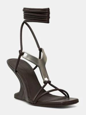 Rick Owens Lilies sandały skórzane Cantilever 8 Hydra Sandals kolor brązowy LI02E3809.LLP