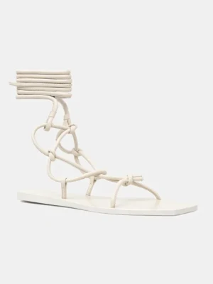 Rick Owens Lilies sandały skórzane Penta damskie kolor beżowy LI01E4808