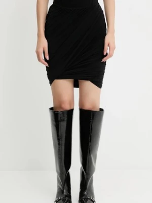 Rick Owens Lilies spódnica z domieszką kaszmiru Luna kolor czarny mini ołówkowa LI02E3309.JBWS
