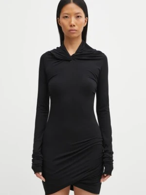 Rick Owens Lilies sukienka z dodatkiem kaszmiru Kairo kolor czarny mini dopasowana LI02E3568.JBW