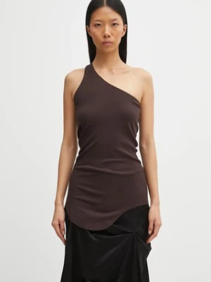 Rick Owens Lilies top One Shoulder Tank kolor brązowy LI02E3105.RV