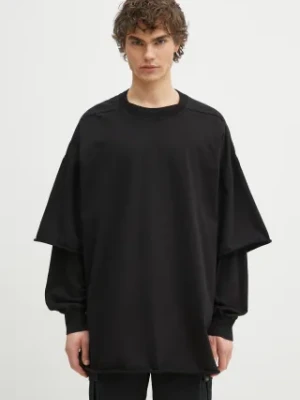 Rick Owens longsleeve bawełniany Tommy Hustler kolor czarny gładki DU01E3266.RIGRN