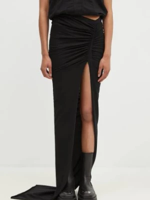 Rick Owens spódnica bawełniana Soft Edfu kolor czarny maxi ołówkowa DS02D2334.RN