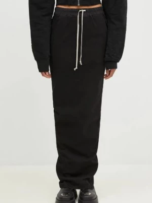 Rick Owens spódnica Pull On Pillar Skirt kolor czarny maxi ołówkowa DS02D2332.RIG