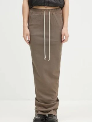 Rick Owens spódnica Pull On Pillar Skirt kolor szary maxi ołówkowa DS02D2332.RIG