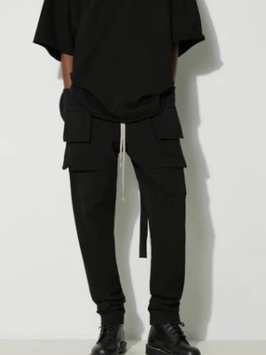 Rick Owens spodnie bawełniane Knit Pants Creatch Cargo Drawstring kolor czarny w fasonie cargo DU01D1376.RIG.09