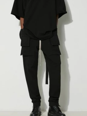 Zdjęcie produktu Rick Owens spodnie bawełniane Knit Pants Creatch Cargo Drawstring kolor czarny w fasonie cargo DU01D1376.RIG.09 Rick Owens DRKSHDW