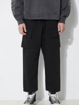 Rick Owens spodnie bawełniane Woven Pants Creatch Cargo Cropped Drawstring kolor czarny proste DU01D1371.CB.09