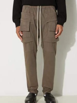 Rick Owens spodnie dresowe bawełniane Creatch Cargo Drawstring kolor szary gładkie DU02D2376.RIG Rick Owens DRKSHDW