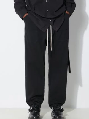 Rick Owens spodnie dresowe bawełniane kolor czarny gładkie DU01D1370.RIG.09 Rick Owens DRKSHDW