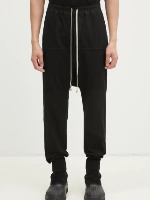 Rick Owens spodnie dresowe bawełniane Prisoner Drawstring kolor czarny gładkie DU01E3395.RIG Rick Owens DRKSHDW