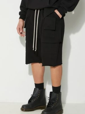 Rick Owens szorty bawełniane Knit Shorts Creatch Cargo Pods kolor czarny DU01D1382.RIG.09