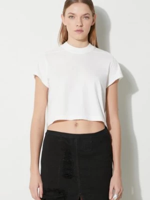 Rick Owens t-shirt bawełniany Cropped Small Level T-Shirt damski kolor biały DS01D1207.RN.11