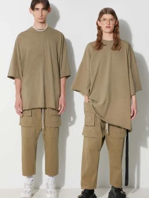 Rick Owens t-shirt bawełniany kolor zielony gładki