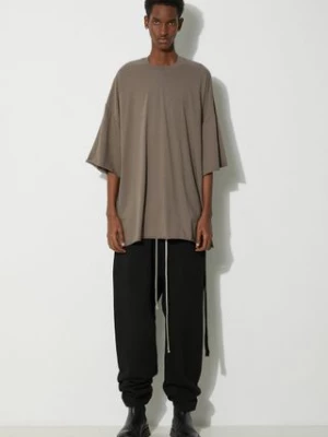 Rick Owens t-shirt bawełniany Tommy T-Shirt męski kolor brązowy gładki DU01D1259.RN.34