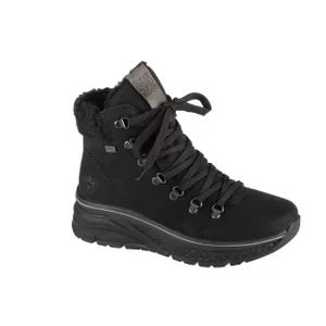 Rieker Booties 48034-00, Damskie, Czarne, buty zimowe, nubuk, rozmiar: 36