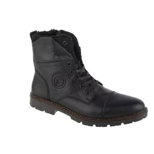 Rieker Boots 32133-00, Męskie, Czarne, trzewiki, skóra licowa, rozmiar: 40