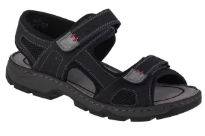 Rieker Sandals 26156-02, Męskie, Czarne, sandały, skóra syntetyczna, rozmiar: 41