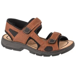 Rieker Sandals 26156-25, Męskie, Brązowe, sandały, przewiewna siateczka, rozmiar: 40